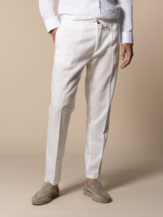 Ecru Linen Seaside Pants