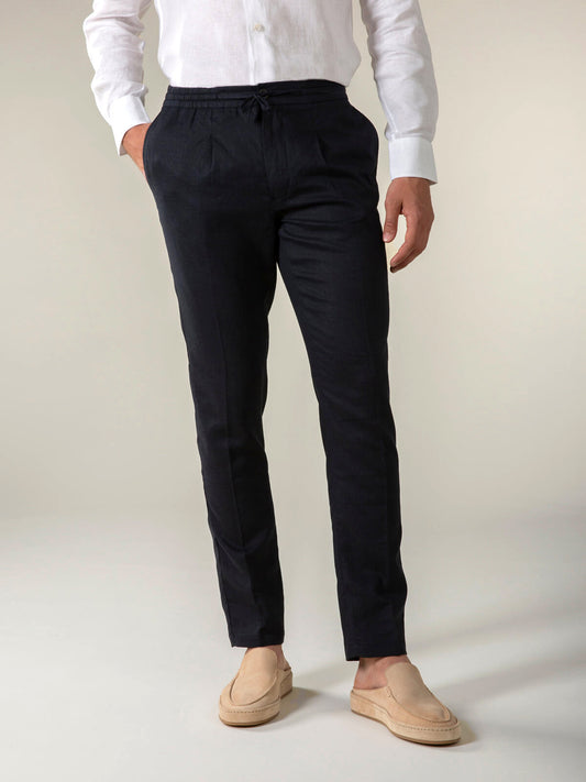 Navy Linen Seaside Pants