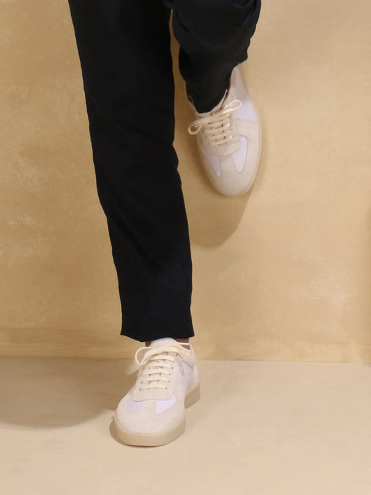 Ecru White Leather Sneaker