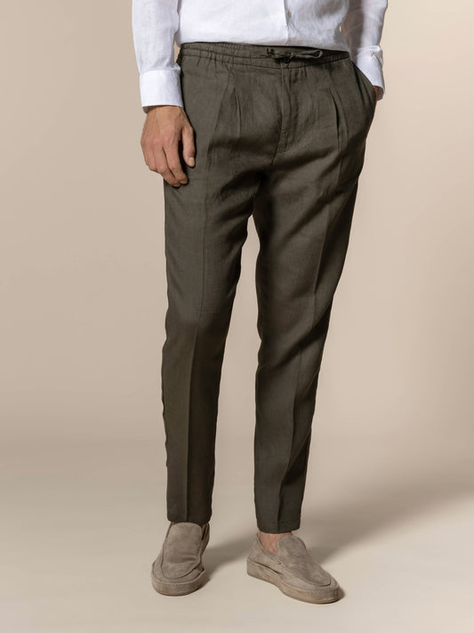 Olive Linen Seaside Pants