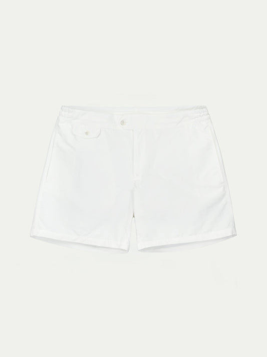 White Beachside Swim Short