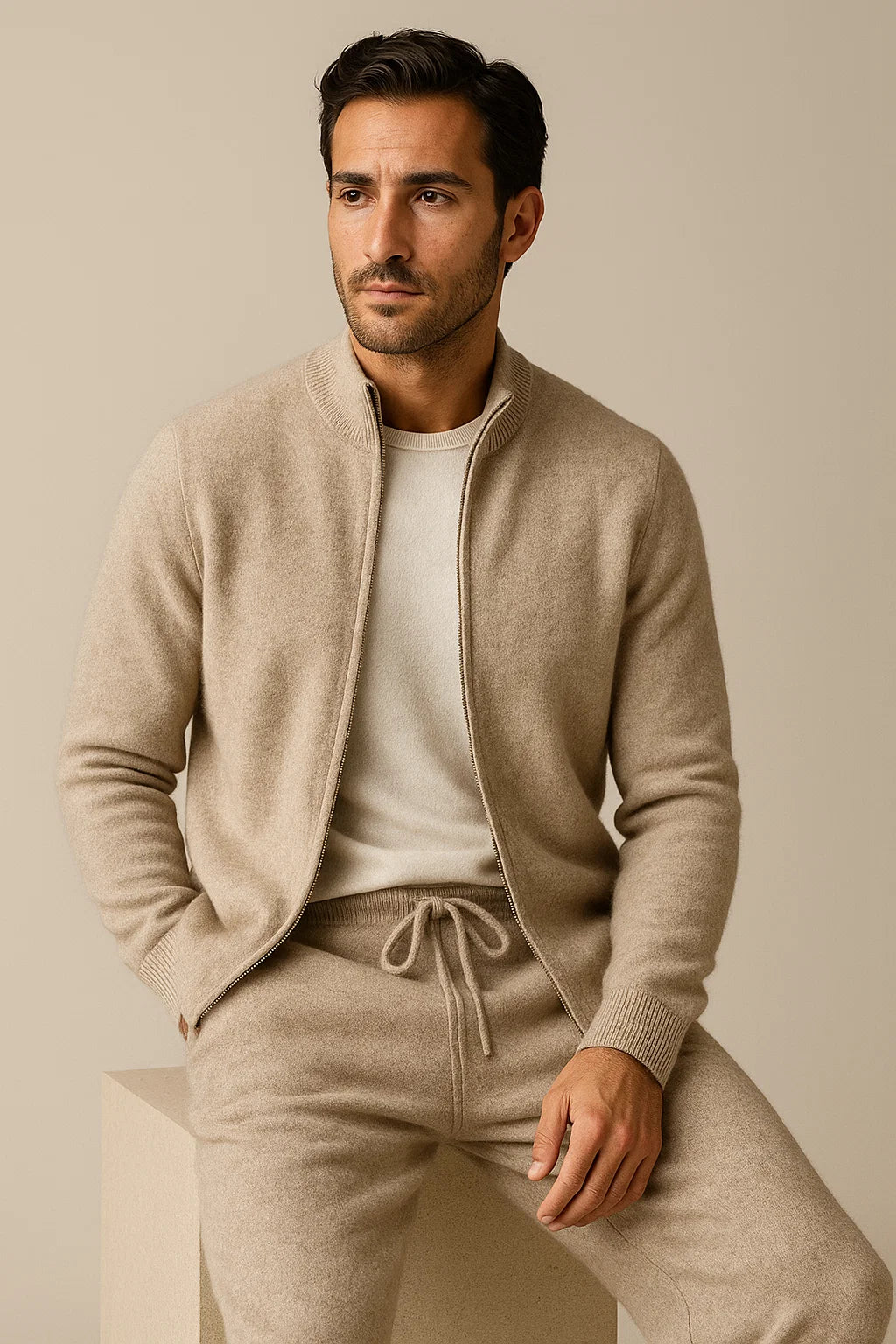 MERINO TRACKSUIT ITALIE BEIGE