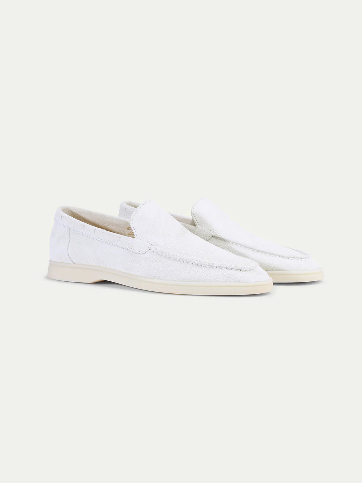 Exotic Suede Loafer - Pearl White
