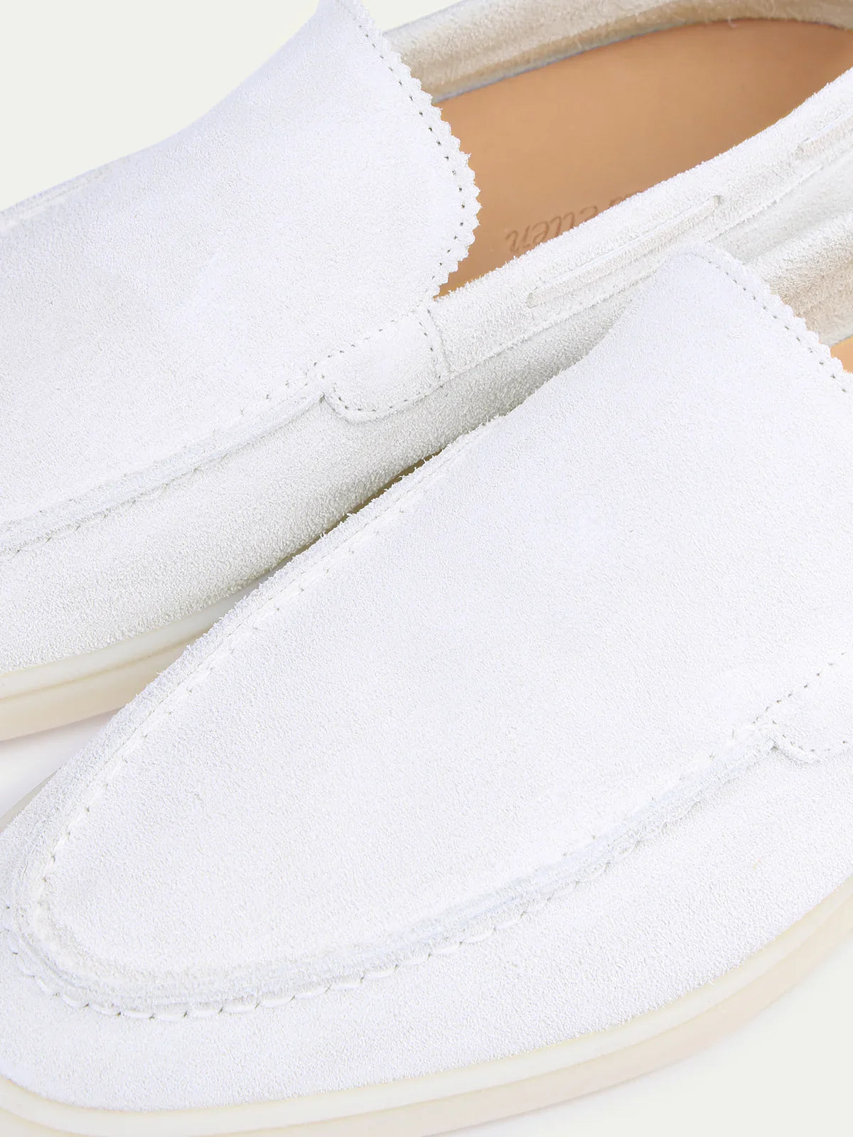 Exotic Suede Loafer - Pearl White
