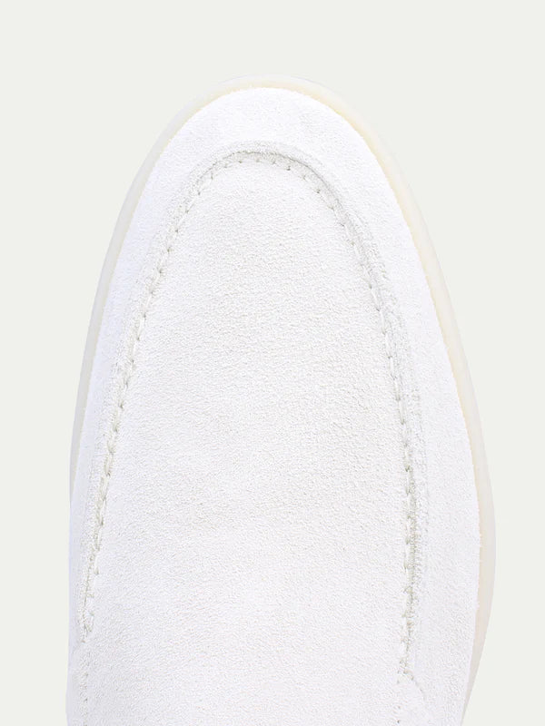 Exotic Suede Loafer - Pearl White