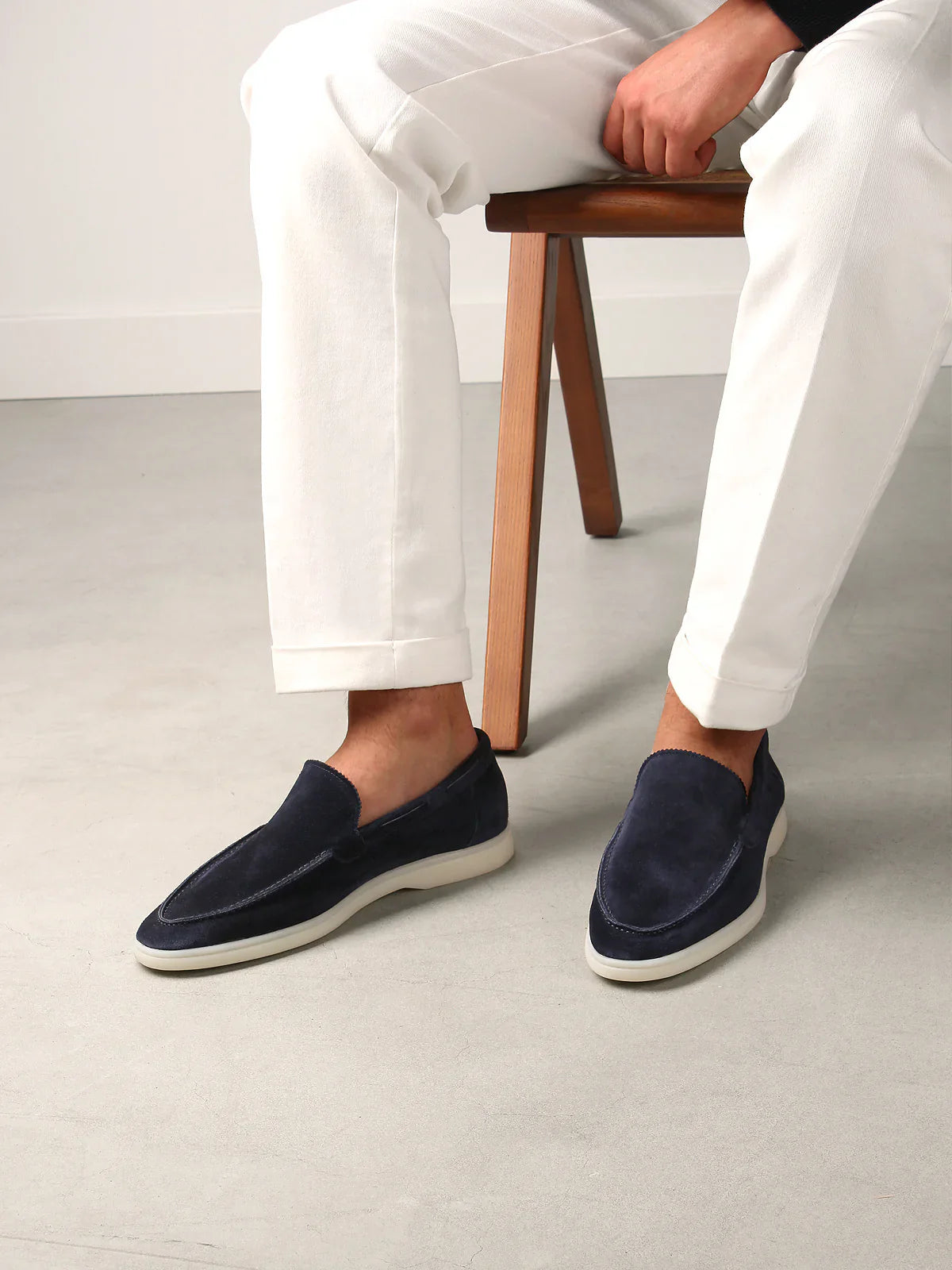 Navy Blue Montacour Suede Loafer