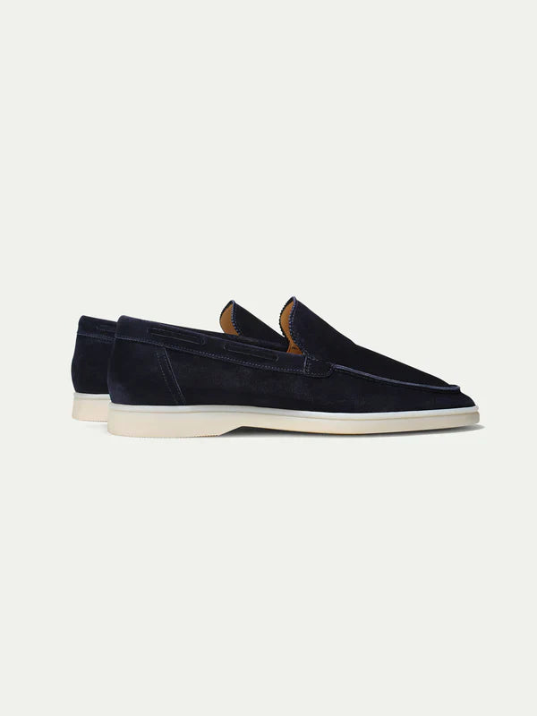 Navy Blue Montacour Suede Loafer