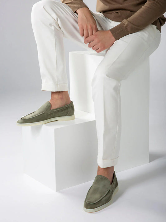 Olive Green Montacour Suede Loafer